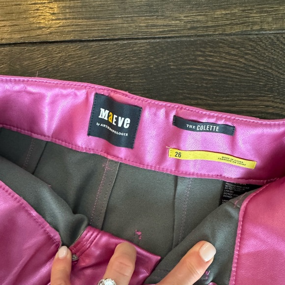 NWT MAEVE The Colette Cropped Wide Leg faux leather sz 26 - Picture 3 of 7